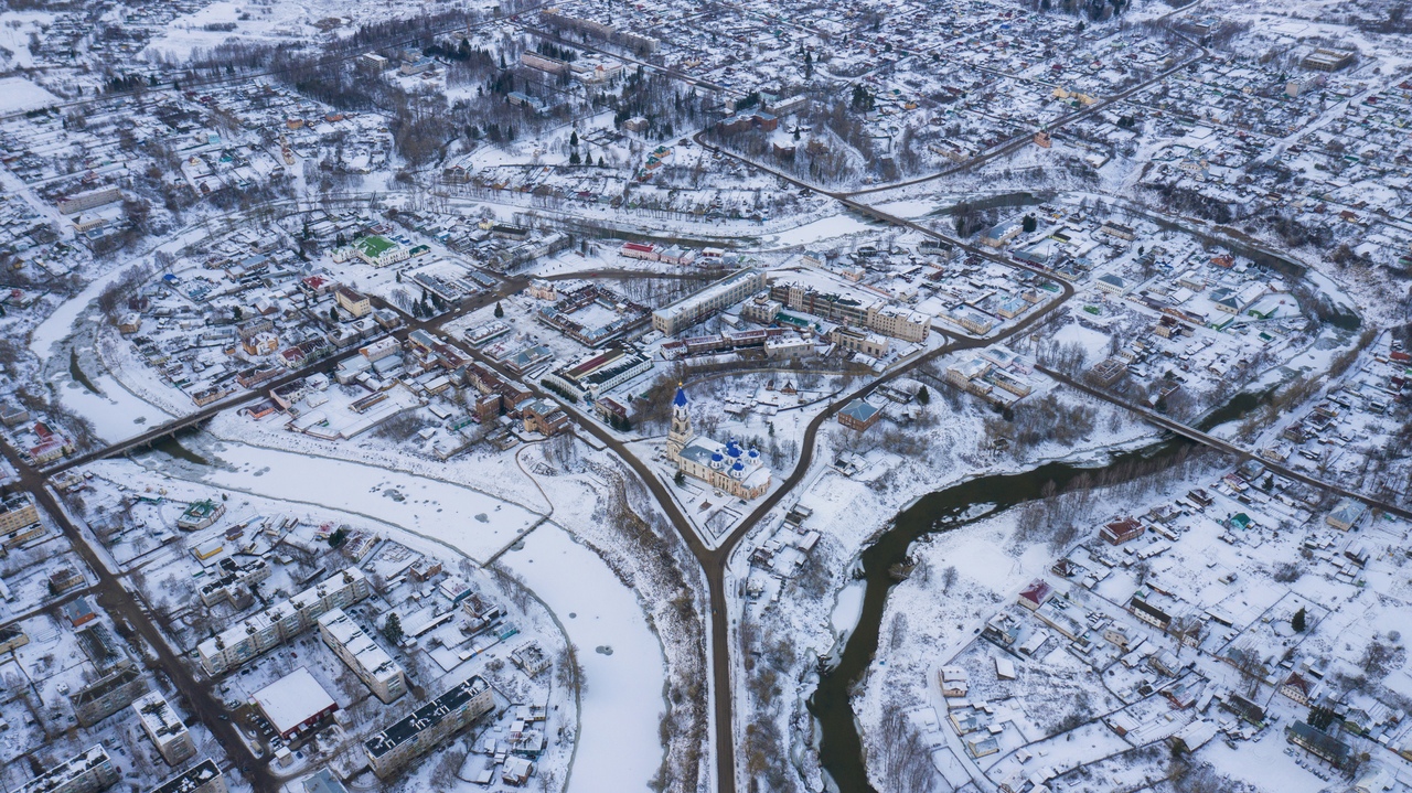 Кашин Тверской области сфотографировали с высоты птичьего полета