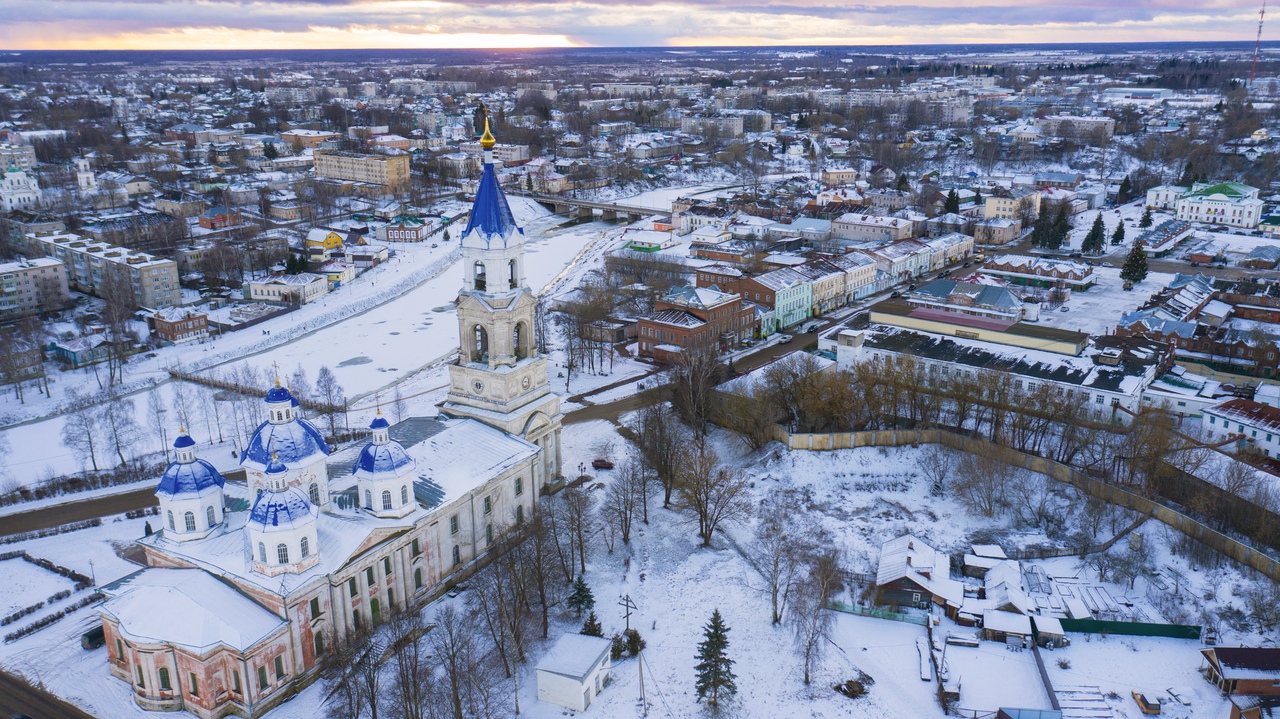 Кашин Тверской области сфотографировали с высоты птичьего полета