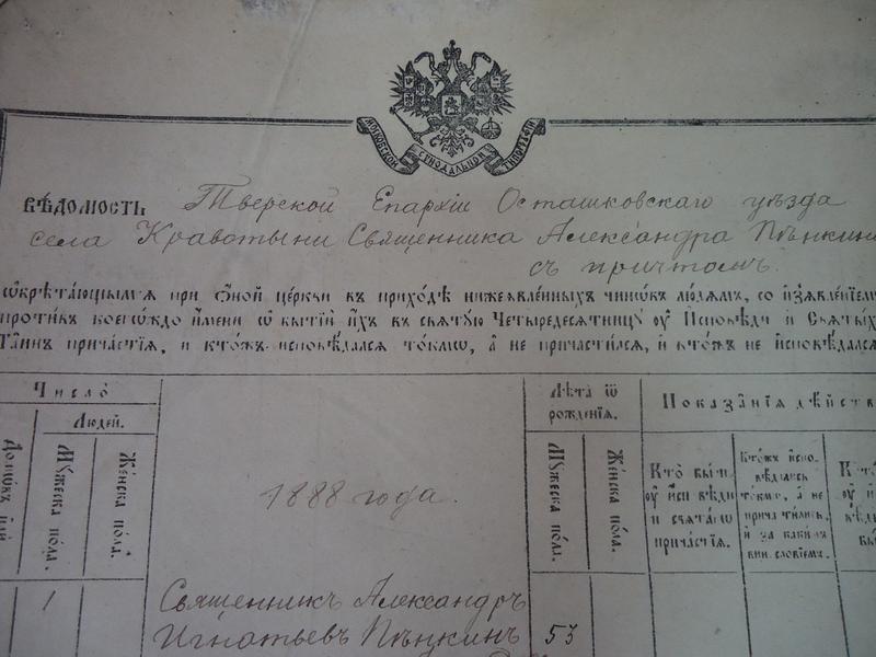 В Тверской архив передадут в дар исповедальную книгу конца XIX века