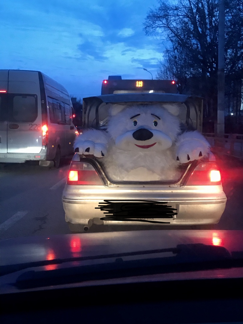 Тверские водители отслеживали передвижение огромной игрушки по городу Тверские водители отслеживали передвижение огромной игрушки по городу