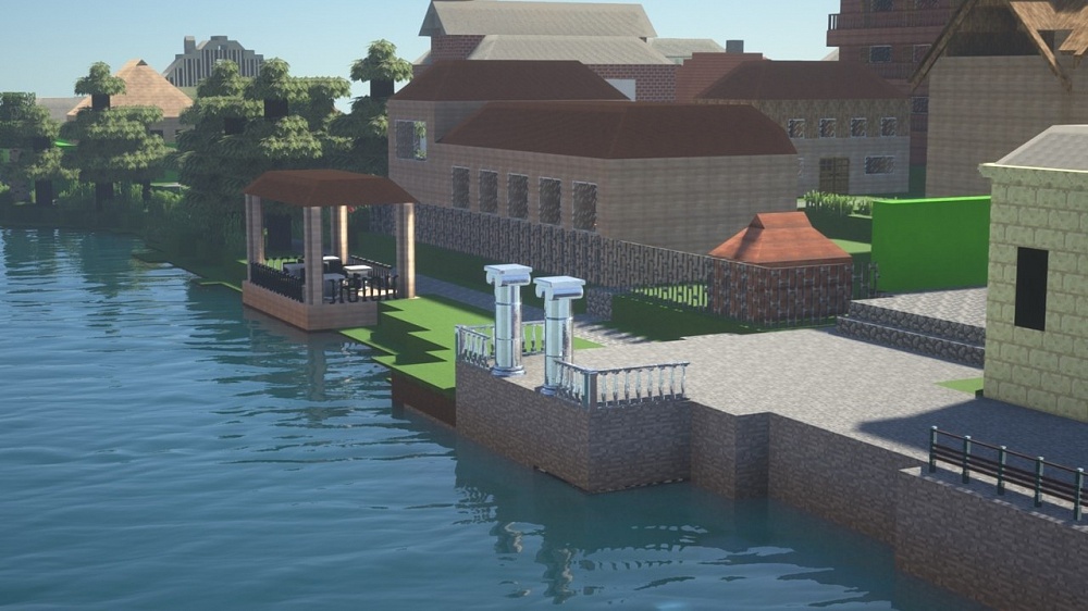 Жители Калязина построили в Minecraft набережную города Жители Калязина построили в Minecraft набережную города