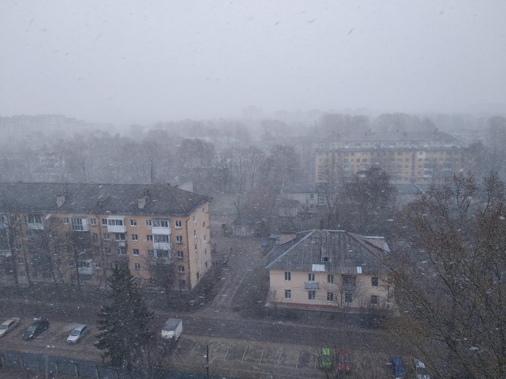 В апреле Тверь накрыло метелью