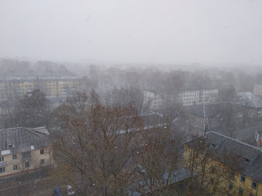 В апреле Тверь накрыло метелью