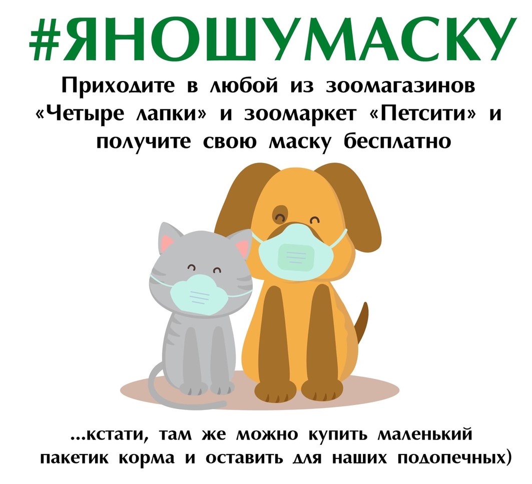 В тверских зоомагазинах можно получить бесплатно защитные маски В тверских зоомагазинах можно получить бесплатно защитные маски