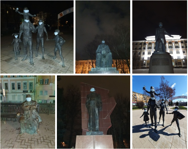 В Твери "защитили" памятники с помощью масок В Твери "защитили" памятники с помощью масок