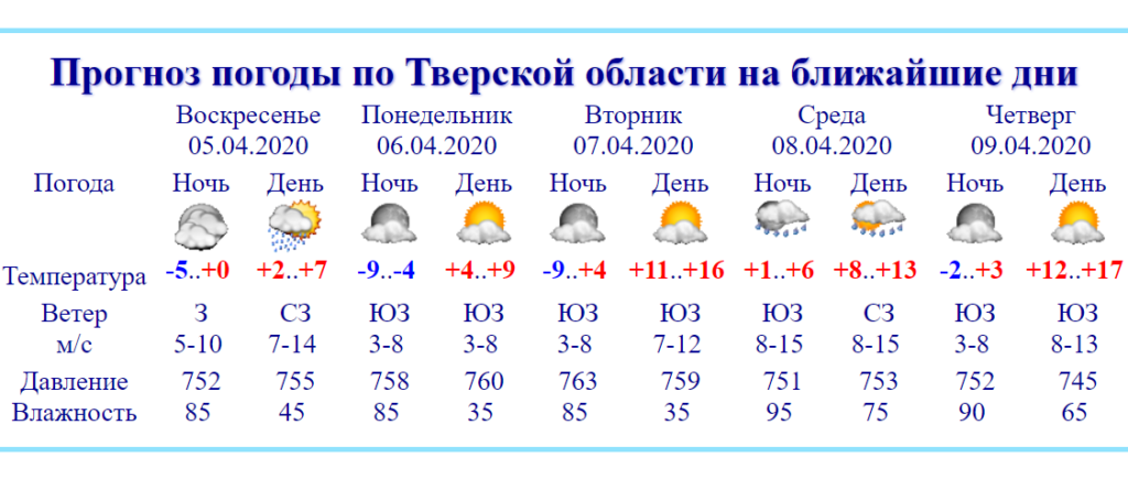 К концу недели в Тверской области будет почти лето 
