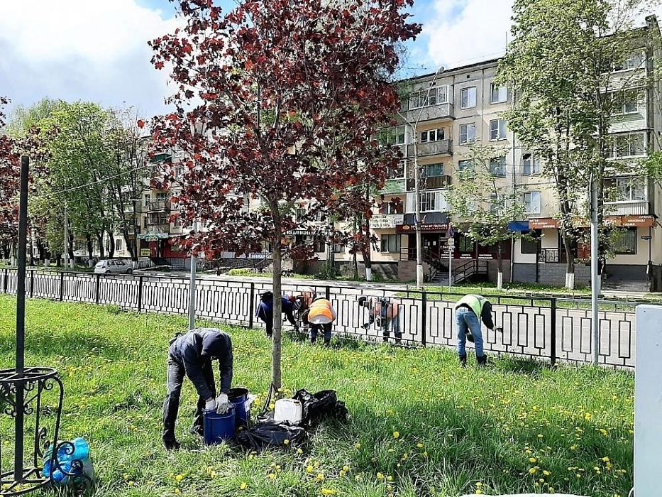 В Конаково проводятся работы по благоустройству территории В Конаково проводятся работы по благоустройству территории