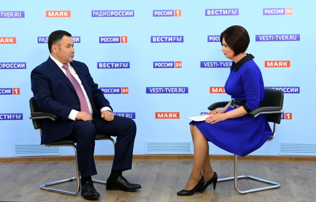 Игорь Руденя в прямом эфире рассказал о снятии ограничений, раздаче масок и поддержке семей с детьми в Тверской бласти