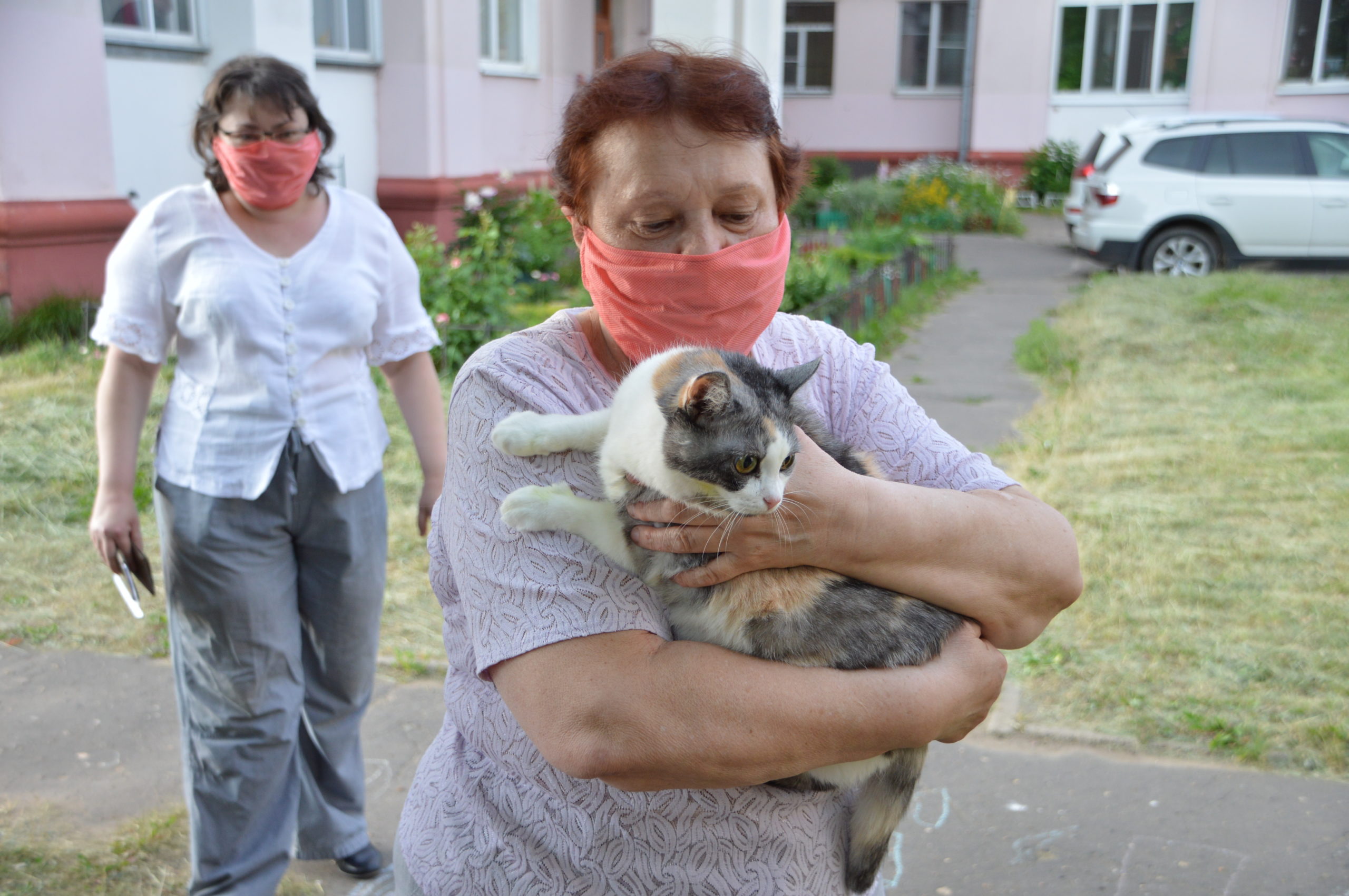 Жительница Твери принесла на голосование домашнюю кошку Жительница Твери принесла на голосование домашнюю кошку