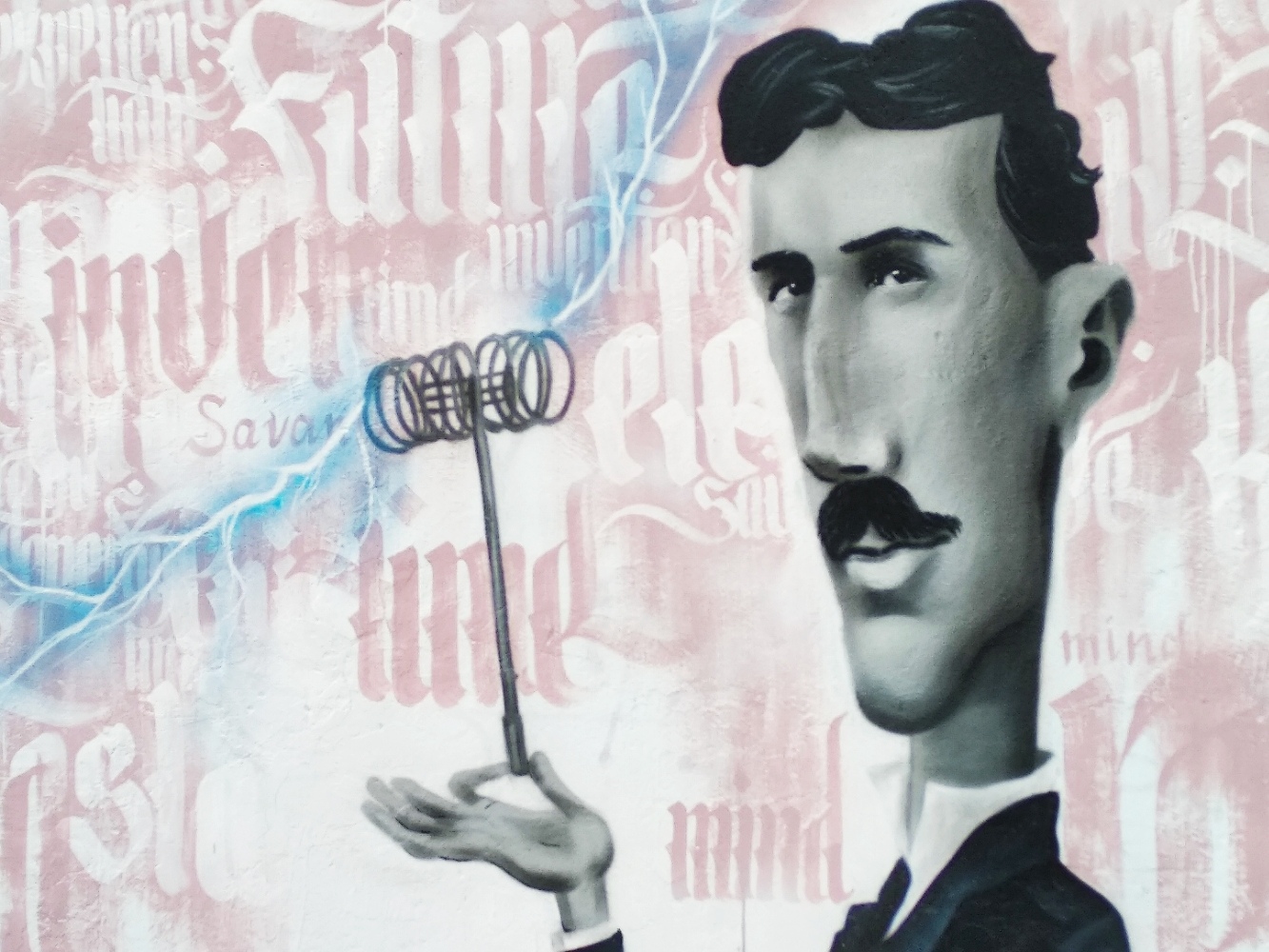 164 года Николе Тесла: в Твери создан граффити-портрет великого учёного