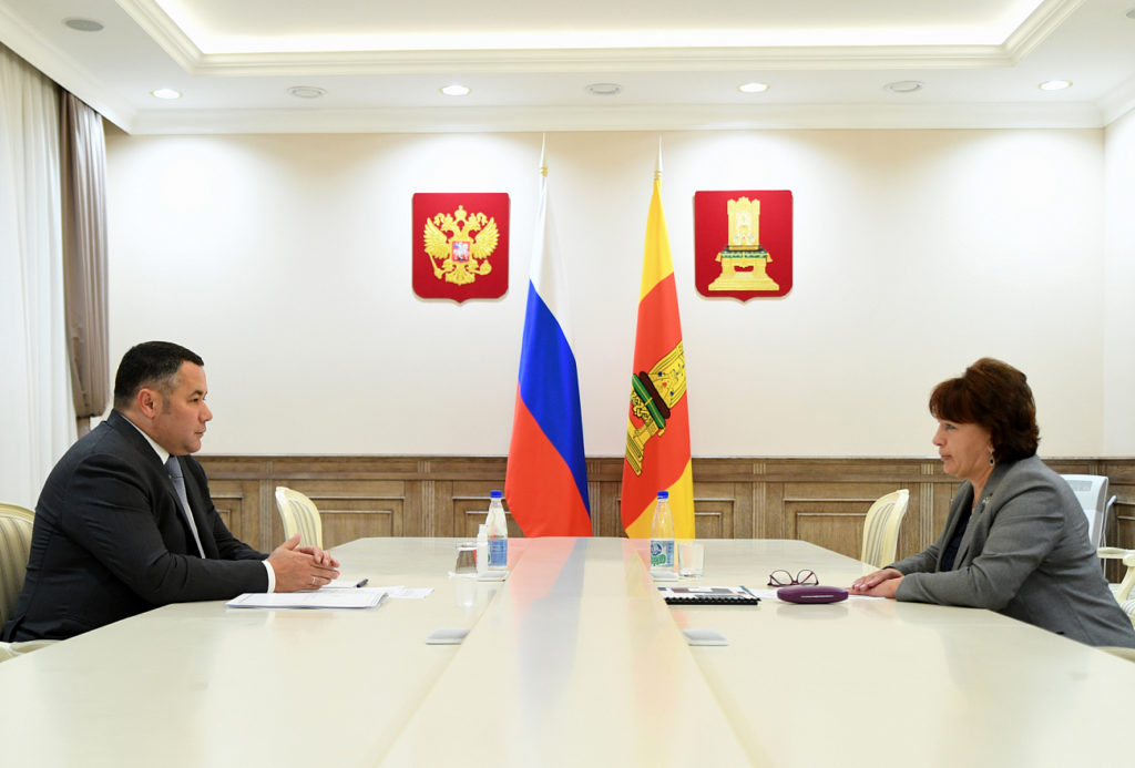 Игорь Руденя встретился с главой Вышневолоцкого городского округа Натальей Рощиной