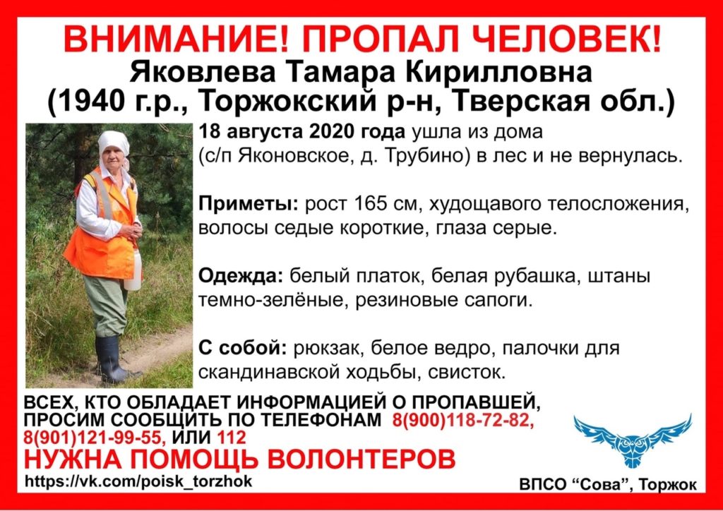 В торжокских лесах потерялась 80-летняя бабушка