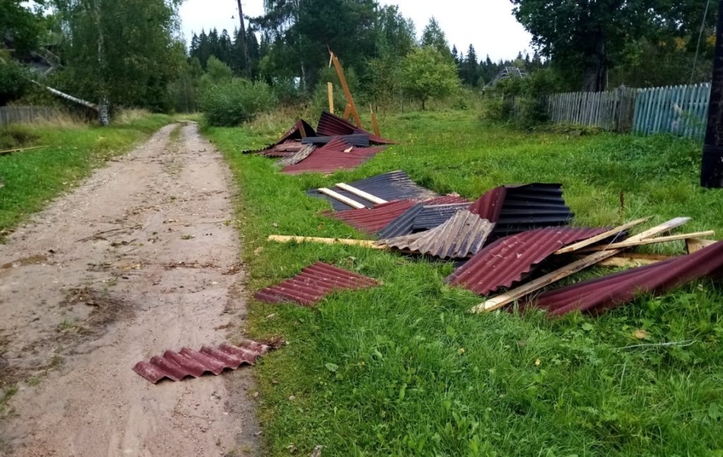 Ураганный ветер в Тверской области срывал крыши и валил деревья