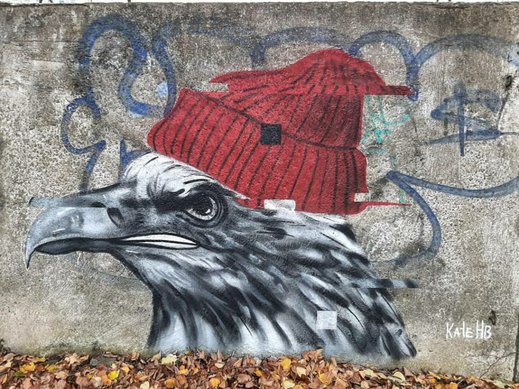 В Твери бетонный забор украсило новое граффити