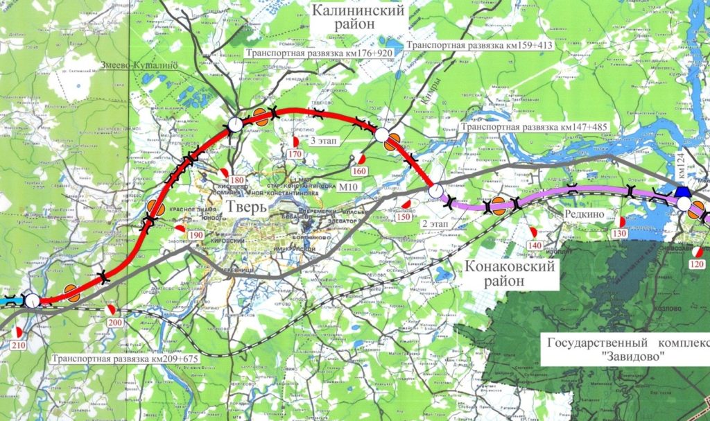 Стали известны точки развязок Северного обхода в объезд Твери Стали известны точки развязок Северного обхода в объезд Твери