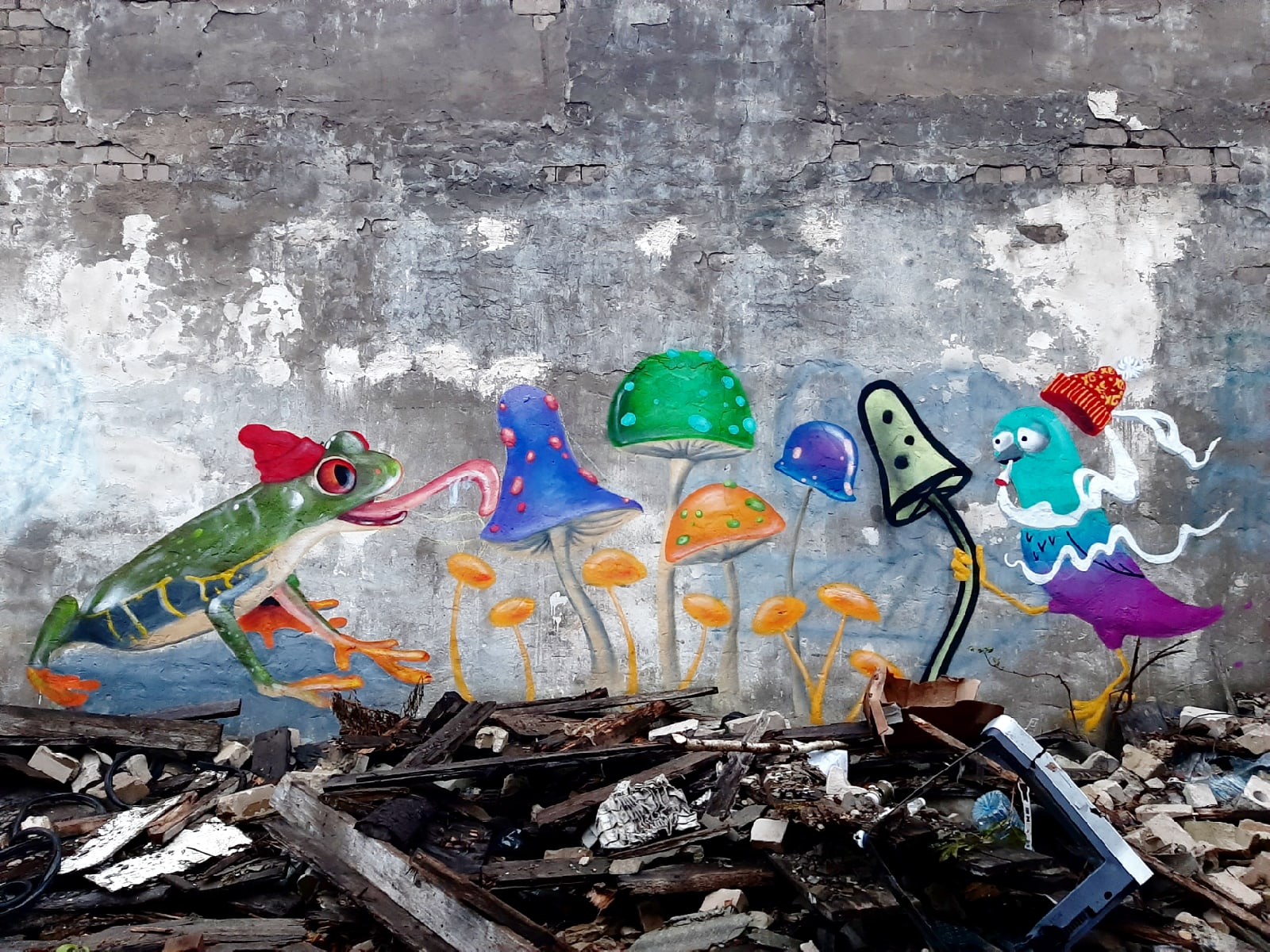 Появились новые граффити от тверской художницы Катерины Крутиловой