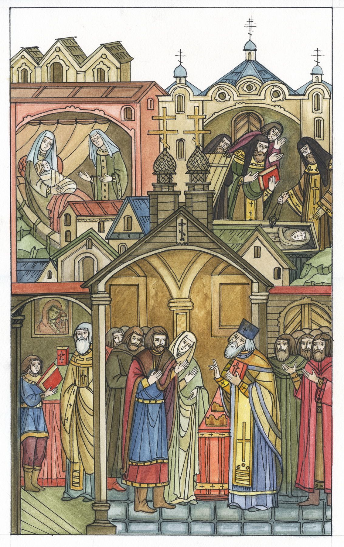 Тверская художница создала серию миниатюр о Макарии Калязинском