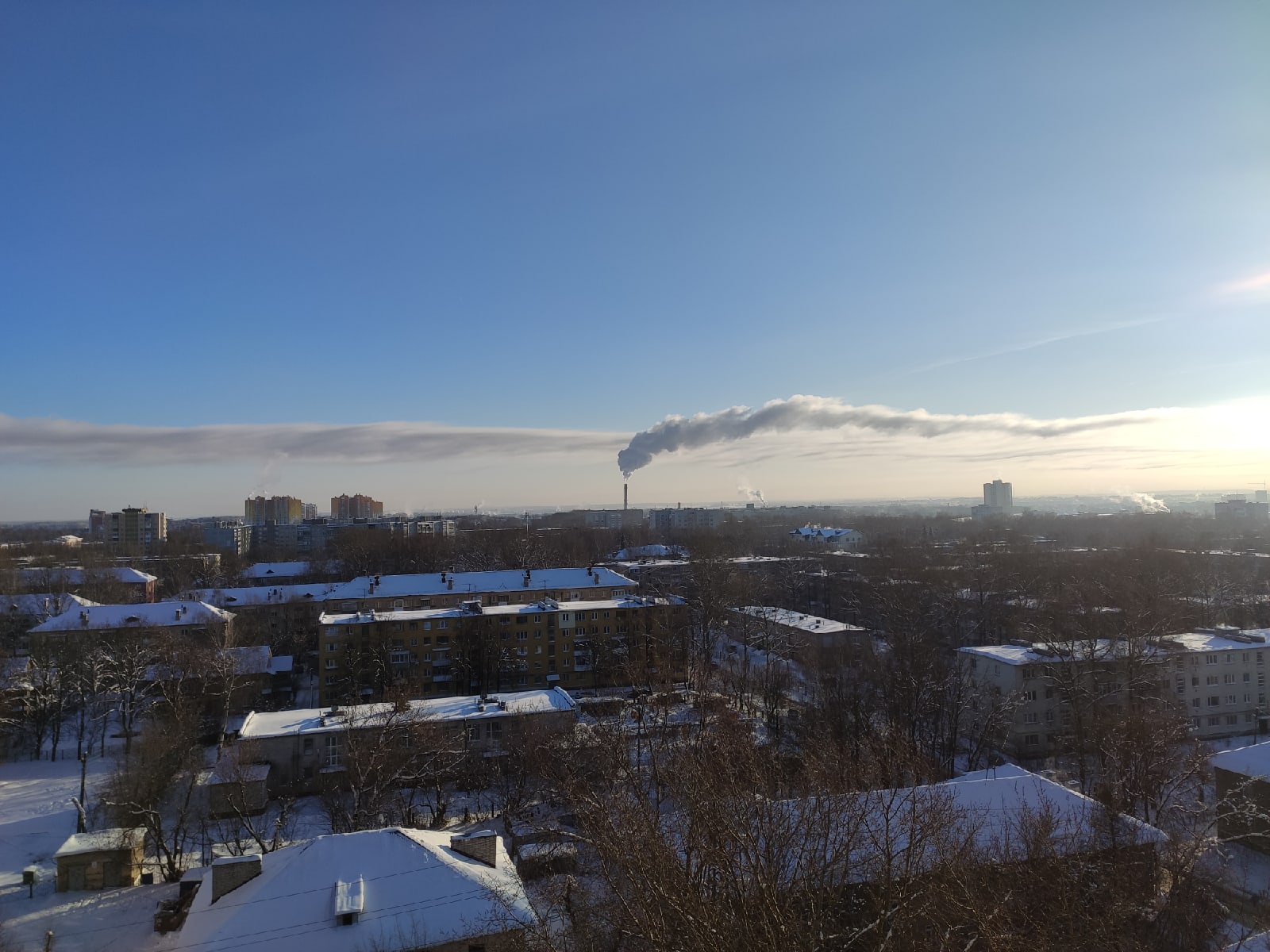 Высокое давление подарило Твери красивый пейзаж