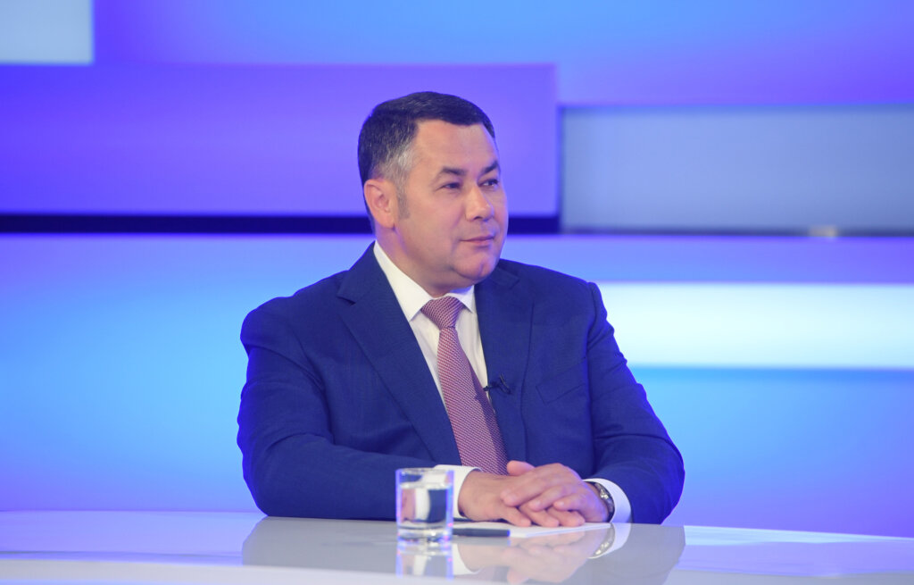 Губернатор Игорь Руденя ответил на актуальные вопросы жителей Верхневолжья в прямом эфире телеканала «Россия 24» Тверь