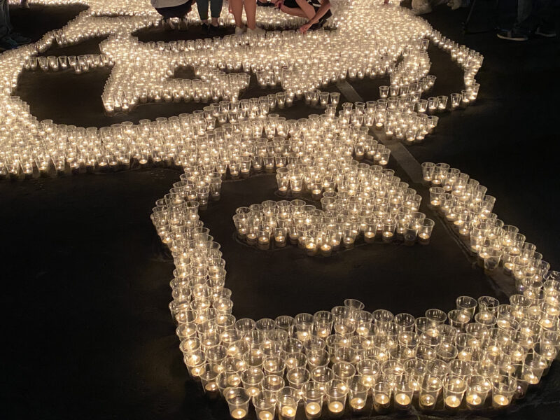 В городах воинской славы Тверской области создали изображения из свечей в честь Великой Победы