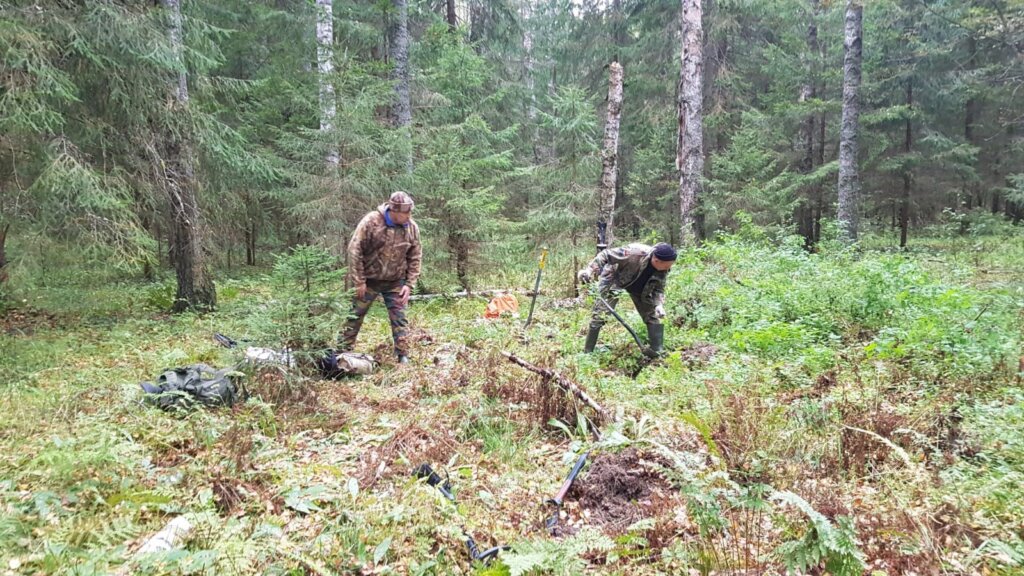 На территории Ржевского района поисковики нашли останки трех бойцов Красной Армии