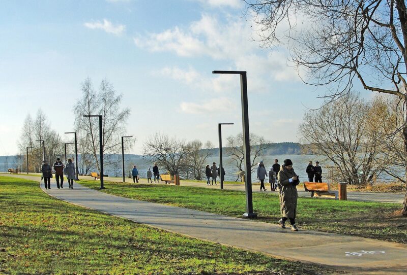 Завершился первый этап благоустройства набережной реки Волги в городе Конаково