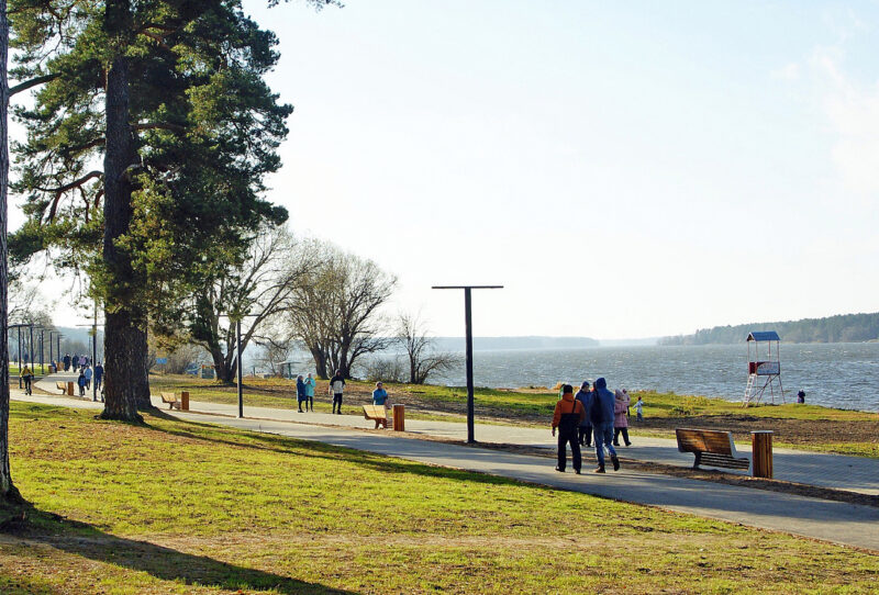 Завершился первый этап благоустройства набережной реки Волги в городе Конаково