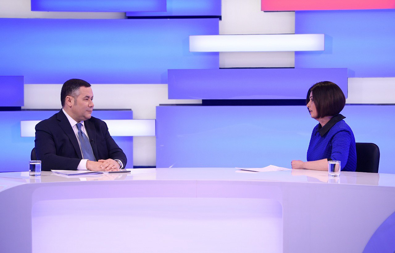 Игорь Руденя в прямом эфире рассказал о поддержке региональной экономики и жителей Верхневолжья в условиях санкций