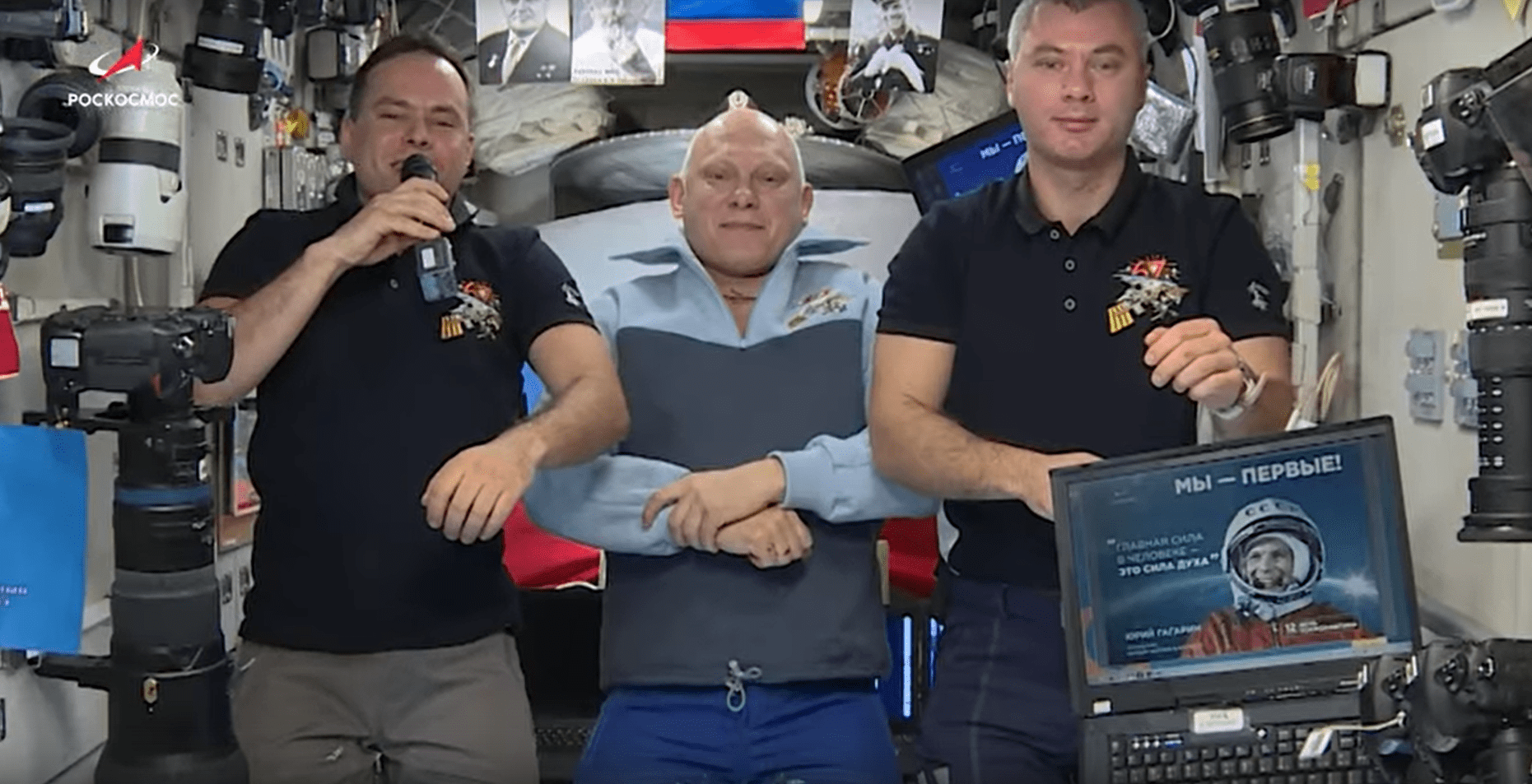 Космонавты с МКС поздравили россиян с Днем космонавтики Космонавты с МКС поздравили россиян с Днем космонавтики