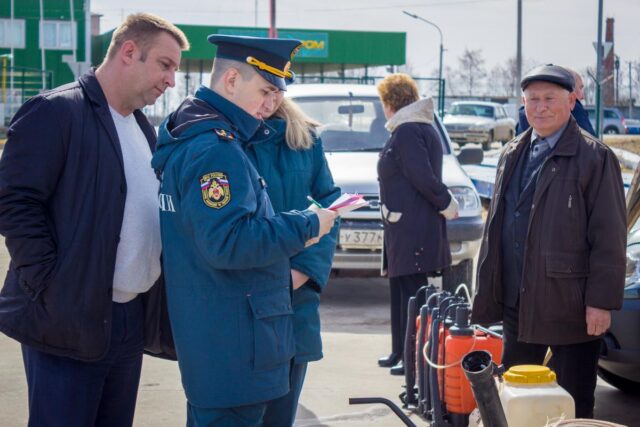 В Лихославле прошел смотр сил и средств противопожарной обороны