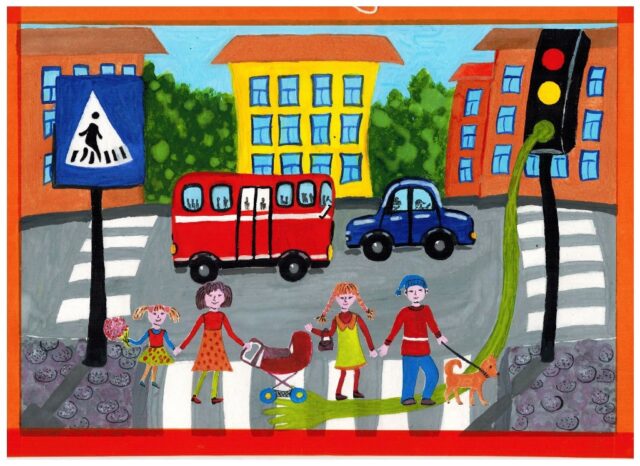 Юные жители Тверской области участвуют в конкурсе рисунков по правилам дорожного движения