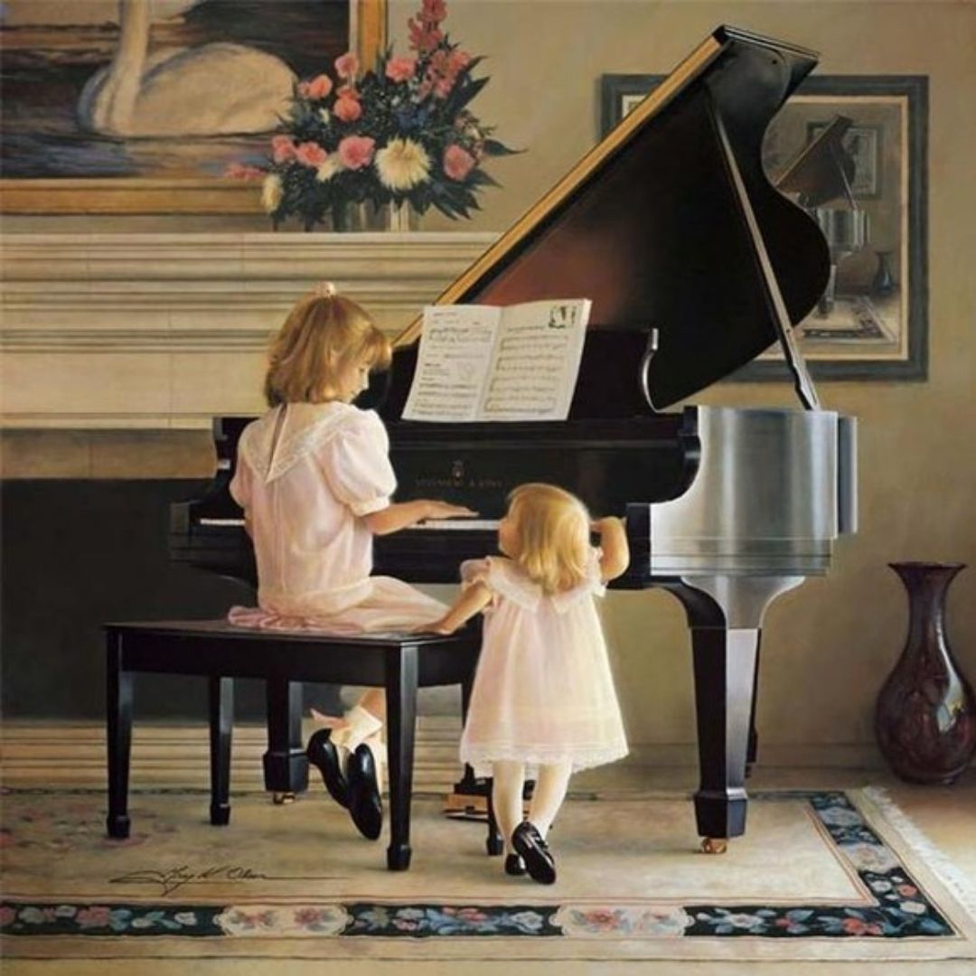 Мама играть на пианино