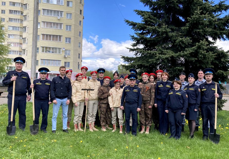 Судебные приставы высадили деревья у памятника «Договор Тысяч» в Твери