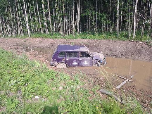 В Тверской области автомобиль съехал в кювет и оказался в луже В Тверской области автомобиль съехал в кювет и оказался в луже
