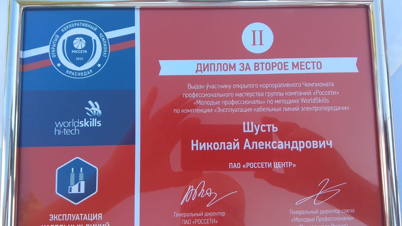 Представитель «Белгородэнерго» вошел в число призеров корпоративного чемпионата Россети «Молодые профессионалы»