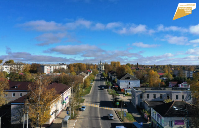 В Тверской области отремонтировали участок дороги Тверь – Ржев по городу Старица