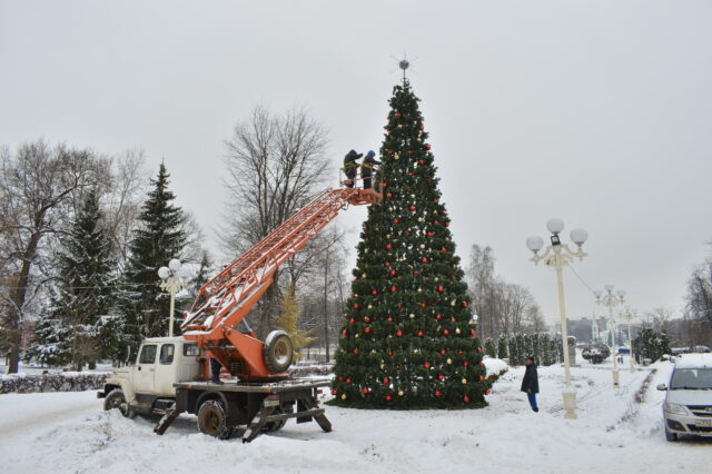 В Твери устанавливают новогодние елки В Твери устанавливают новогодние елки