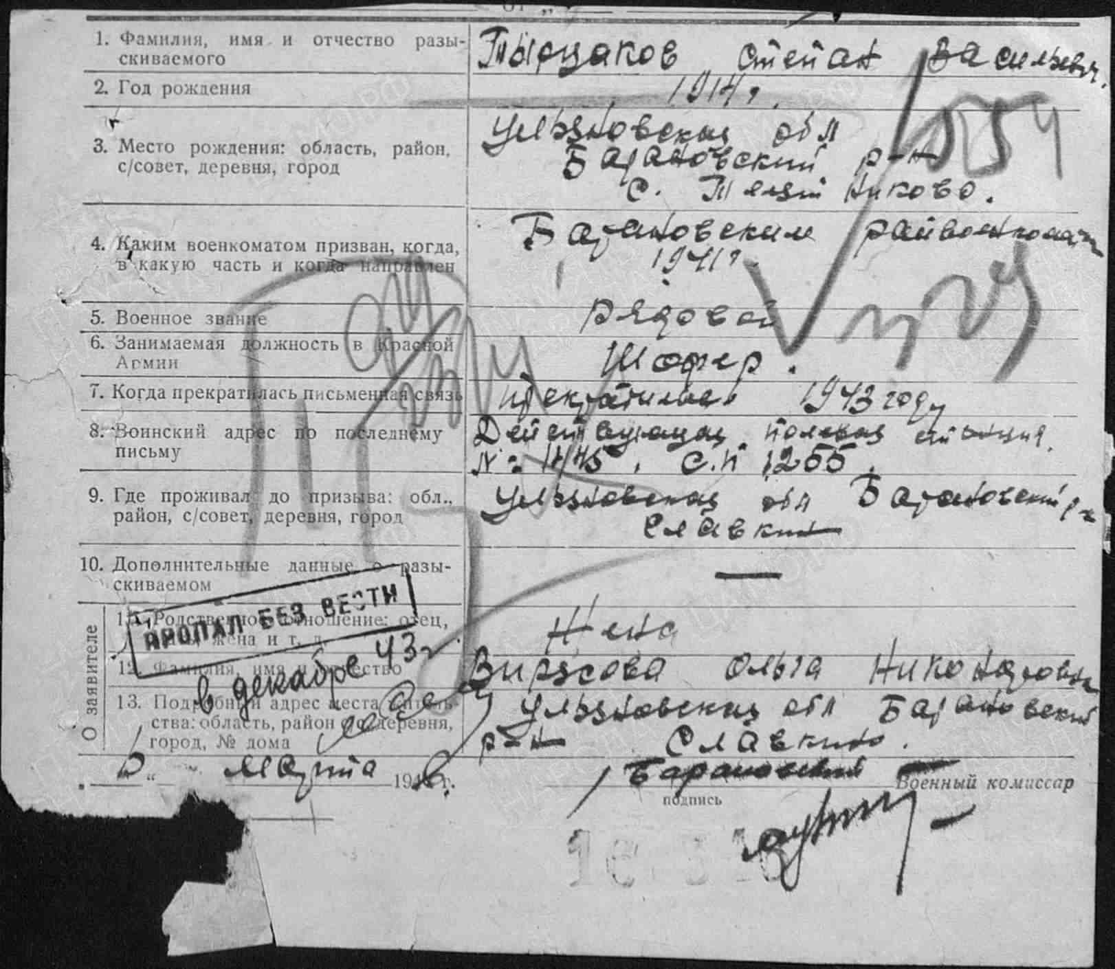 Поисковики разыскали родственников красноармейца, погибшего на Калининском фронте