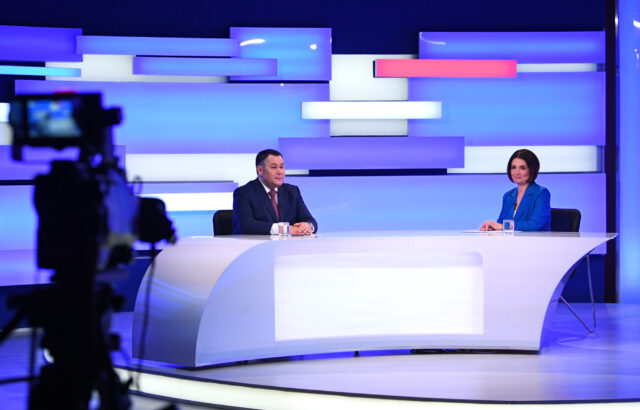 Игорь Руденя ответил на актуальные вопросы в программе «Прямой эфир» на телеканале «Россия 24» Тверь