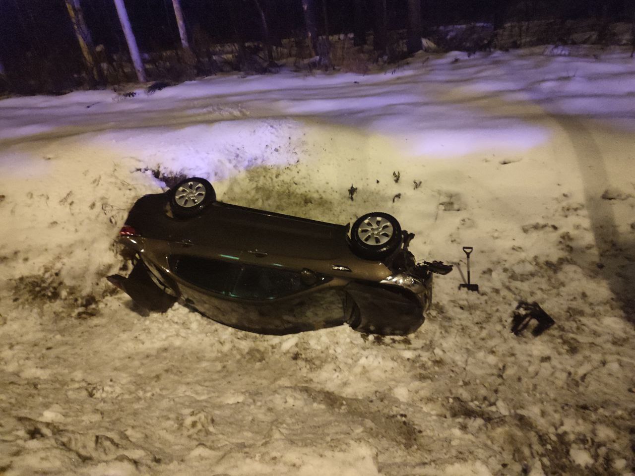 Иномарка вылетела в кювет на трассе М-10 в Тверской области