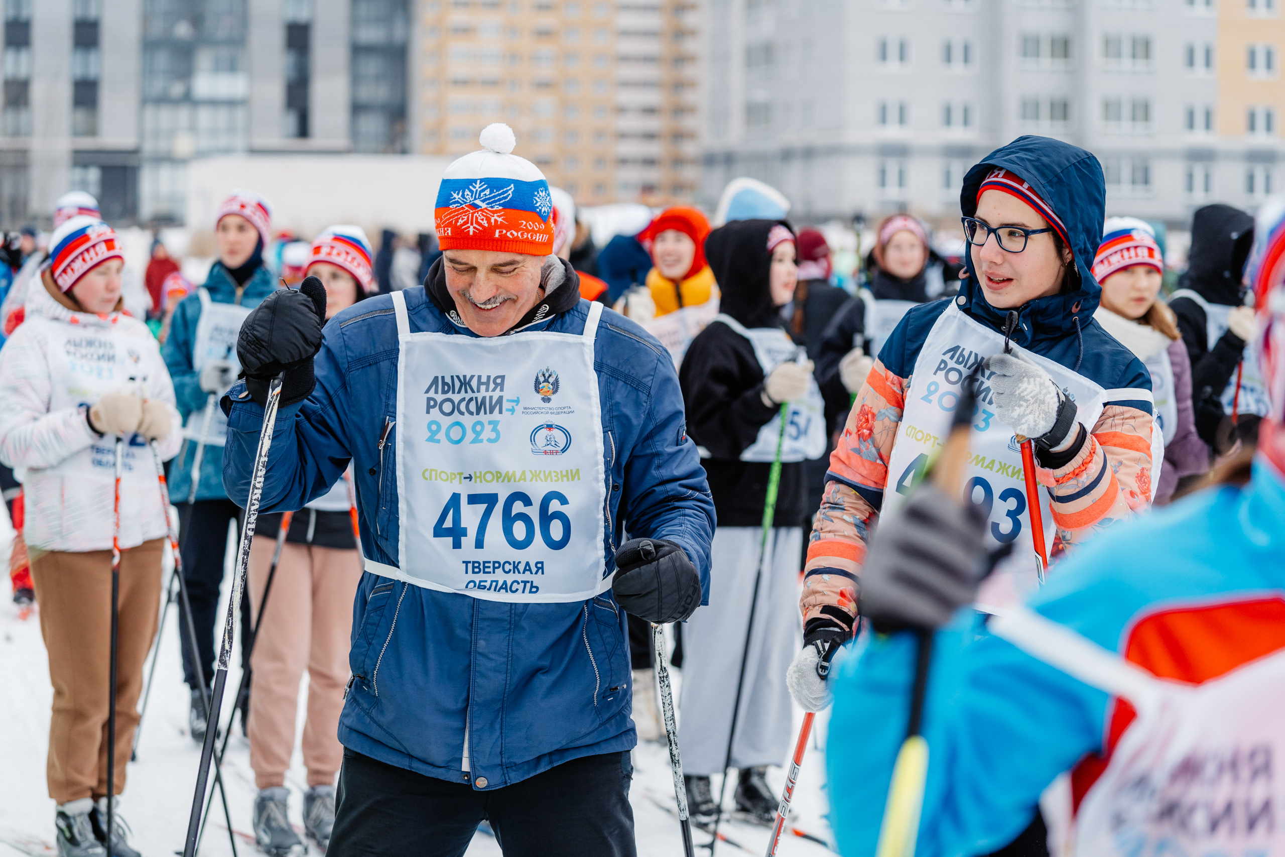 В Тверской области в «Лыжне России» приняли участие порядка 10 тысяч человек