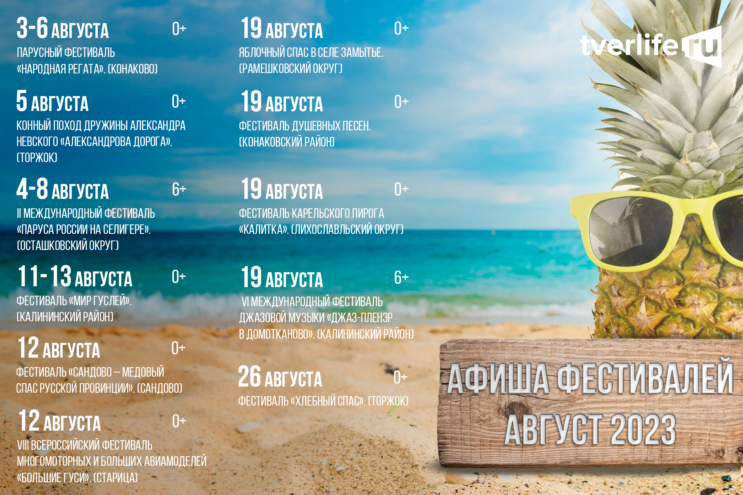От «Народной регаты» до «Больших гусей»: Tverlife подготовил афишу фестивалей августа От «Народной регаты» до «Больших гусей»: Tverlife подготовил афишу фестивалей августа