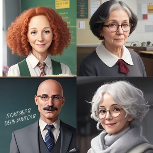 Мой первый учитель – жители нашего города помогли создать портреты учителей в нейросети