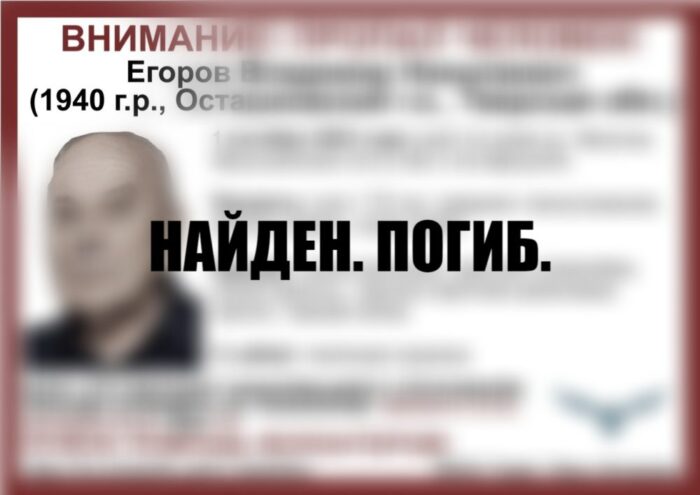 Пенсионер, пропавший в лесу в Осташковском округе, погиб Пенсионер, пропавший в лесу в Осташковском округе, погиб