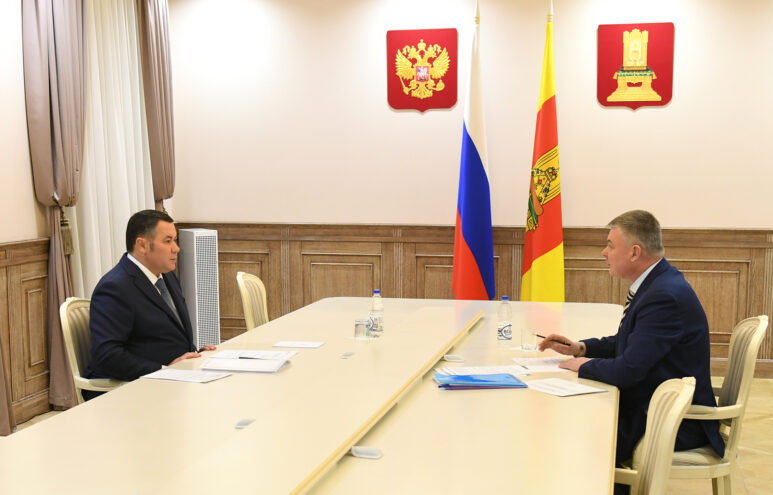 Игорь Руденя провел встречу с главой Кимрского округа Андреем Лукьяновым