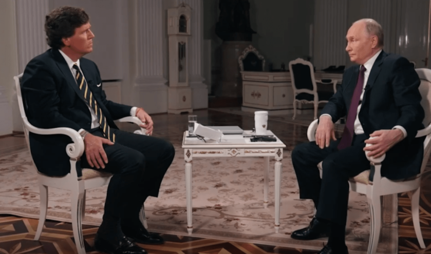 Опубликовано интервью Владимира Путина американскому журналисту Такеру Карлсону