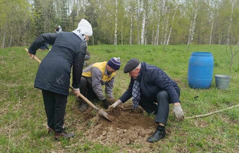 Сад Памяти в Котлованово оживлен благодаря участию ветеранов и памяти героев
