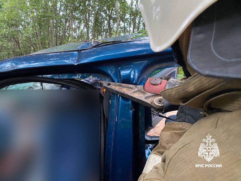 В Тверской области водителя зажало в машине после столкновения с деревом