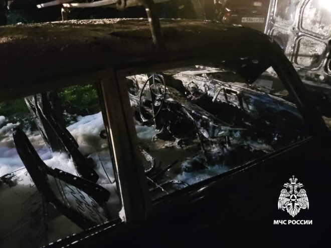В Тверской области сгорел отечественный автомобиль