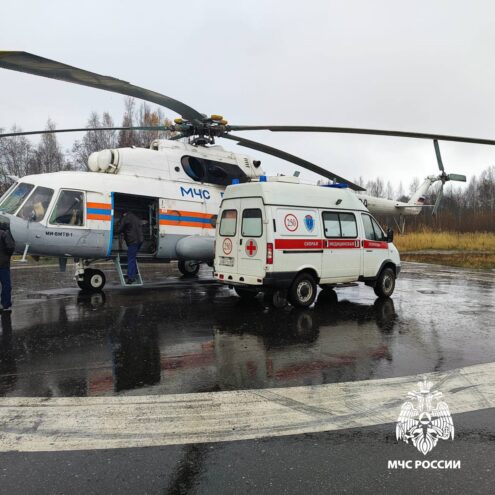 29 октября вертолёт МИ-8 МЧС России совершил санитарный вылет в город Нелидово